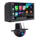 COMP Kit Multimídia 2 Din 7” H-Tech CarPlay Android Auto + Câmera de Ré Dinâmica