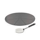 COMP Kit Pizza Tramontina Espátula Inox + Tábua de Corte para Pizza em Polipropileno Cinza