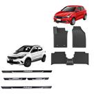 COMP Kit Protetor Essencial Fiat Argo 2017 em diante: Tapete Bandeja 4P + Soleira Preta 4P Grid