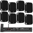 COMP Kit Som Ambiente Amplificador + 8 Caixas TAQ62 Parede Sol Chuva Cor Preto TARAMPS COMP Kit Som Ambiente Amplificador + 8 Caixas TAQ62 Parede Sol Chuva Cor Preto TARAMPS