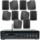 COMP Kit Som Ambiente Bluetooth Conexão Tv + 10 Caixas Frahm CS5 80 Watts Parede Preta
