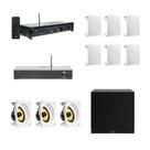 COMP Kit Som Ambiente Frahm para Ambientes - Amplificador + Caixas + Subwoofer