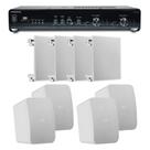 COMP Kit Som Ambiente Posto de Gasolina Amplificador Slim + 4 Arandelas + 2 Pares de Caixa de Som