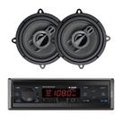 COMP Kit Som Automotivo: Rádio 1 Din Bluetooth H-Tech + Par Alto Falantes 5” Leson 280W 4Ohms