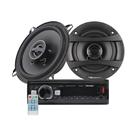 COMP Kit Som Automotivo Rádio Bluetooth H-Tech HT-1022 + Alto-Falantes Nakamichi 4" NSF423
