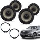 COMP Kit Upgrade 4 Alto Falantes Coaxial Audiophonic 650-V2 GWM HAVAL H6 + Aros Adaptadores Binde