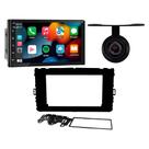 COMP Multimídia MP5 2 Din 7" H-Tech + Chicotes + Câmera de Ré + Moldura T-Cross/Nivus/Polo/Virtus