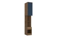 Complemento 1 Porta 1 Gaveta Kappesberg Adapt Nogueira/Azul Profundo 36cm