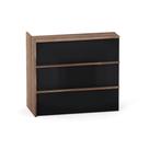 Complemento Balcao de Atendimento P25 Pandin 125 CM Walnut e Preto Complemento Balcao de Atendimento P25 Pandin 125 CM Walnut e Preto
