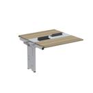 Complemento de Mesa Plataforma para Coworking para 2 Pessoas 110x140 110cm Industrial Noce Naturalle E Cinza