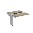 Complemento de Mesa Plataforma para Coworking para 2 Pessoas 140x140 140cm Industrial Noce Naturalle E Cinza