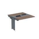 Complemento de Mesa Plataforma para Coworking para 2 Pessoas 140x140 140cm Industrial Walnut E Grafito