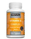 Complexo de Vitamina B Vispura - 180 Comprimidos Veganos com B1, B2, B3, B5, B6, B7, B9 e B12