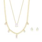 Compose brinco, chocker e colar com ponto de luz gota Compose brinco, chocker e colar com ponto de luz gota