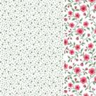 Composê Tecido Tricoline Floral Florença Rosa/Verde cor 04 x Poá Livorno Verde cor 04