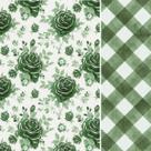 Composê Tecido Tricoline Floral Nice x Xadrez 0,50 x 1,50 mt 100% Algodão