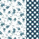 Composê Tecido Tricoline Siena Azul cor 02 x Xadrez Carrara Azul cor 02