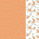 Composê Tecido Tricoline Siena Laranja cor 01 x Poá Livorno Laranja cor 01