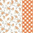 Composê Tecido Tricoline Siena Laranja cor 01 x Xadrez Carrara Laranja cor 01