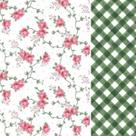 Composê Tecido Tricoline Siena Rosa/Verde cor 04 x Xadrez Carrara Verde cor 04