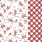 Composê Tecido Tricoline Siena Rose cor 03 x Xadrez Carrara Rose cor 03