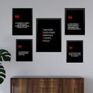 Composição 5 Quadros Motivacionais Fórmula Sucesso - com vidro