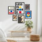 Composição 6 Quadros Bahaus - Less Is More - com vidro