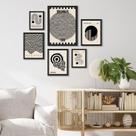 Composição 6 Quadros Bauhaus Preto e Branco Composição 6 Quadros Bauhaus Preto e Branco