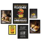 Composição 6 Quadros Hamburguer - Fotos E Frases