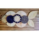 Composição de Parede Boho em Palha natural Decoração Casa Azul