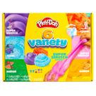 Compostos Play-Doh de 6 variedades Super Stretch, Play Foam, Butter Compostos Play-Doh de 6 variedades Super Stretch, Play Foam, Butter