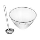 Compoteira de Vidro com Concha de Aço Inox Planet 21,5cmx13cm Rojemac Compoteira de Vidro com Concha de Aço Inox Planet 21,5cmx13cm Rojemac
