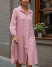 Compre Vestido Chemise listrado vermelho e ganhe regata Compre Vestido Chemise listrado vermelho e ganhe regata