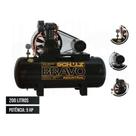 Compressor de ar 20pes 200litros bravo 5cv trifasico schulz