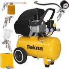 Compressor De Ar 24l 2,5hp + Kit Pintura Funilaria 5 Peças