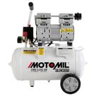 Compressor Odonto 24l Silencioso Isento Óleo Cms5/24 Motomil Branco 60 Hz Monofásica