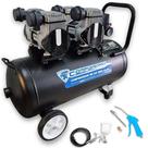 Compressor Portátil 10 Pés 1HP 50L sem Óleo 1200*2-50L COMPBRASIL com Kit 6 Pçs FERRARI