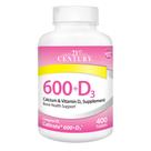 Comprimido de suplemento 21st Century Calcium Plus D 600 mg 400 unidades Comprimido de suplemento 21st Century Calcium Plus D 600 mg 400 unidades