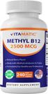 Comprimido de suplemento Vitamatic Metil B12 2500 mcg Berry 240 unidades