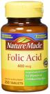Comprimidos de Ácido Fólico Nature Made 400 mcg 500 Unidades