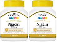 Comprimidos de liberação prolongada de 500 mg de niacina 21st Century 200 ct