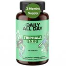 Comprimidos de Triphala Orgânico Daily All Day 120 para Saúde Intestinal