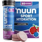 Comprimidos eletrolíticos Nuun Sport com cafeína Wild Berry, pacote com 8