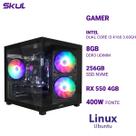Computador 3000 Core I3 4160 3.60ghz Mem 8gb Ddr3 Ssd 256gb Nvme Rx 550 4gb Fonte 400w Linux Ubuntu