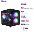 Computador 3000 Core I3 4160 3.60Ghz Mem 8Gb Ddr3 Ssd 256Gb Nvme Rx 550 4Gb Fonte 400W Linux Ubuntu