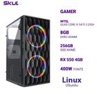Computador 5000 Quad Core I5 3470 3.20Ghz Mem 8Gb Ddr3 Ssd 256Gb Nvme Rx 550 4Gb Fonte 400W Linux Ubuntu