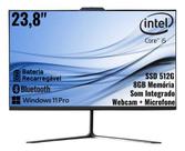 Computador All In One - Intel Core i5 - Intel 7ª Geração - Tela 23.8 Polegadas SSD 512 Gb - Memória 08 GB - Branco