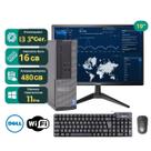Computador Desktop Dell Core i3 3Ger 16GB RAM SSD 480GB WiFi Win 11 Monitor 19