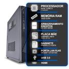 Computador Desktop, Intel Core I3 12ª Geração, 16GB RAM KINGSTON, SSD KINGSTON 480GB, Conexões USB/VGA/HDMI/LAN/SOM