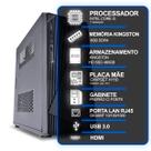 Computador Desktop, Intel Core I3 7ª Geração, 8GB RAM KINGSTON, SSD KINGSTON 480GB, Conexões USB/VGA/HDMI/LAN/SOM